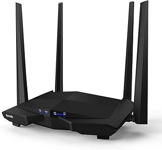 Tenda AC10 AC1200 Wireless Smart Dual-Band Gigabit WiFi Router, MU-MIMO, 4 Gigabit Ports, 867Mbps/5 GHz+ 300Mbps /2.4GHz, Support VPN Server, WiFi Schedule, (Black, Not a Modem)