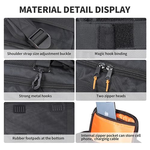 Reistas voor JBL Partybox 110 luidsprekers, beschermhoes voor externe luidsprekers, draagtas, draagtas (zwart, rugzak) - Afbeelding 6