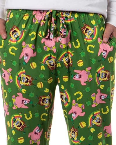 SpongeBob SquarePants Men's Saint Patrick's Day Tossed Print Sleep Pajama Pants For Adults3