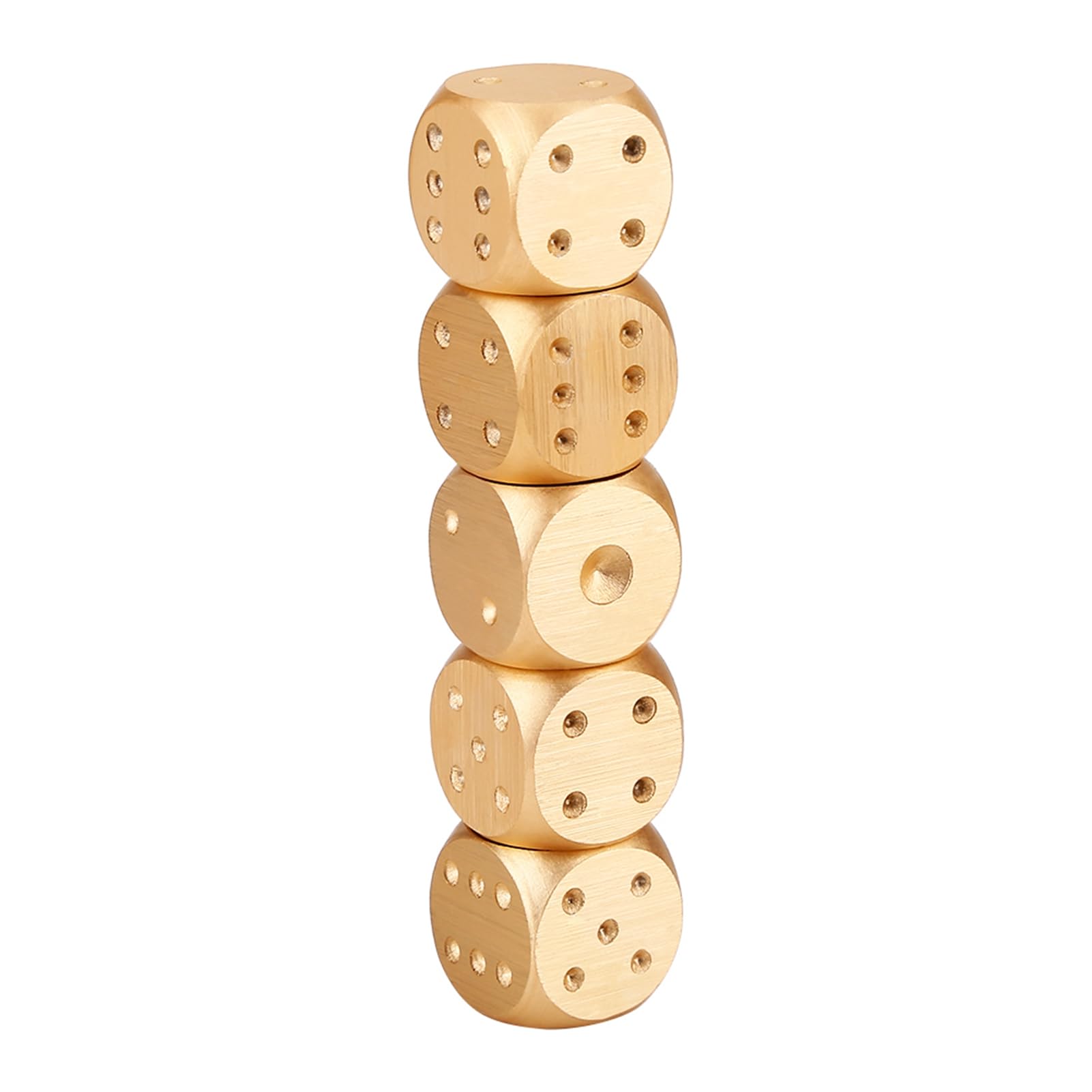 Poker Set da 5 Dadi, Dado Gioco da Tavolo di Alluminio con Scatola di Immagazzinaggio Dadi da Truccati Dado Gioco 16mm per Giochi da Tavolo Poker (oro)