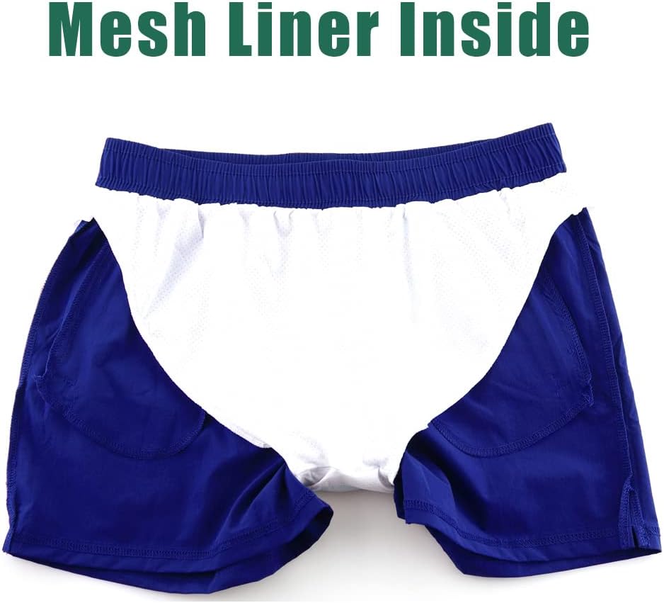 Rexcyril Men's Athletic Gym Workout Shorts 3 Inch Quick Dry Running Bodybuilding Short Shorts with Liner and Zipper Pockets - Image 5