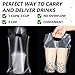 Tinlade 200 Pcs Clear Handle Drinking Poly Bags Bulk 2 Cup and 1 Cup Plastic Portable Cup Carrier Holder Bag Packaging Delivery Hanging Hole, 6.3 x 10.2, 12.2 x 10.2 Inch