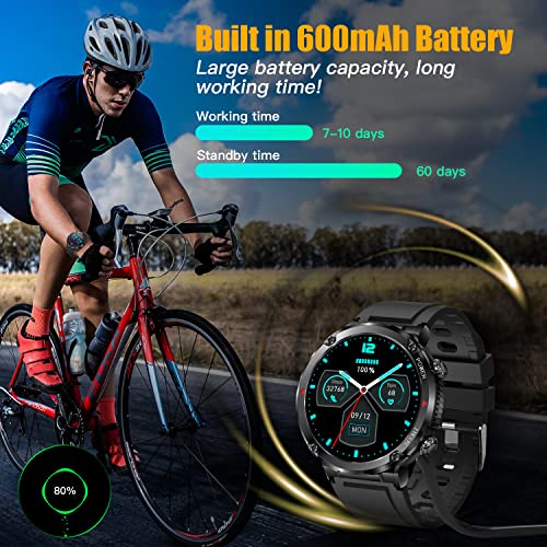 Hofit Military Smart Watches For Men(Answer/Dial Calls), Sport Watches, Fitness Watch With 1.6 In Hd Touch Screen, Call , Pedometers, Smartwatch Gifts For Him #TOP5
