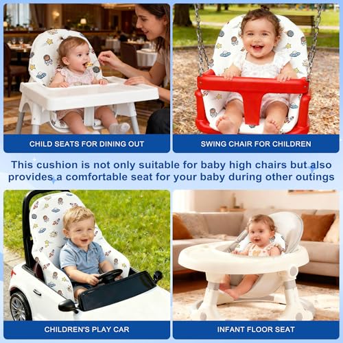 Image of for IKEA High Chair Cushion,with High Chair Pocket Pouch(Aviation)