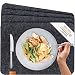 Produktbild Miqio® - Design Tischset aus Filz | Marken Label aus echtem Leder | 4er Set Platzset (dunkel grau anthrazit) abwaschbar | Filzmatte Tisch Untersetzer Platzdeckchen abwischbar
