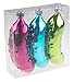 Clever Creations Pickle Christmas Ornament Set Metallic Pickles in Pink, Blue and Green | 3 Pack | Festive Holiday Décor | Lightweight Shatter Resistant | Hangers Included | 1.5