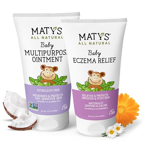 Image of Matys Baby Eczema & Multipurpose Ointment 2pk Combo for Babies 3 months +, Soothe Eczema & Nourish Dry Skin, Steroid/Petroleum free, 3.75oz each Tube