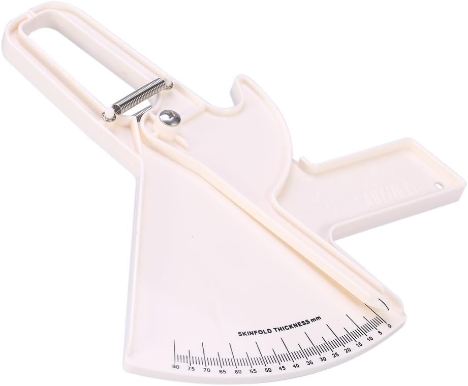 Body Fat Calipers Skinfold Caliper 0-80MM Handheld Fat Measuring Tool for Men Women BMI Tester Slim Body Composition Analyzer Fitness Tracking Device White