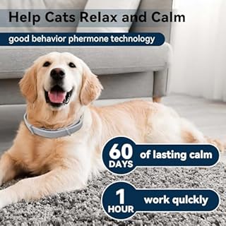 Pawvita Collare calmante con feromone calmante per cani, dura 60 giorni per alleviare l'ansia e lo stress, misura regolabile 63 cm, per tutti i cani
