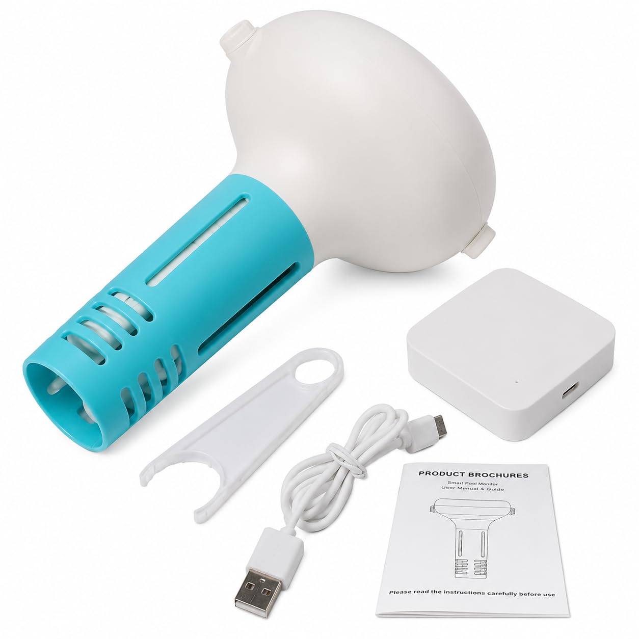 Inteligentny tester wody w basenie, 7 w 1 Bluetooth WiFi pływający monitor do pH, ORP, TDS, soli, temperatury, chloru, jacuzzi i basenów