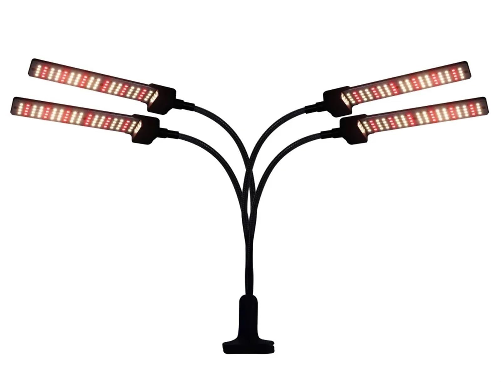 Roślina rośnie światłem, Pełne spektrum LED Nasiona kwiatów Fitolampy dla roślin, światło do uprawy, wewnętrzna fitolampa, hydroponika(4 lamp clamp base)