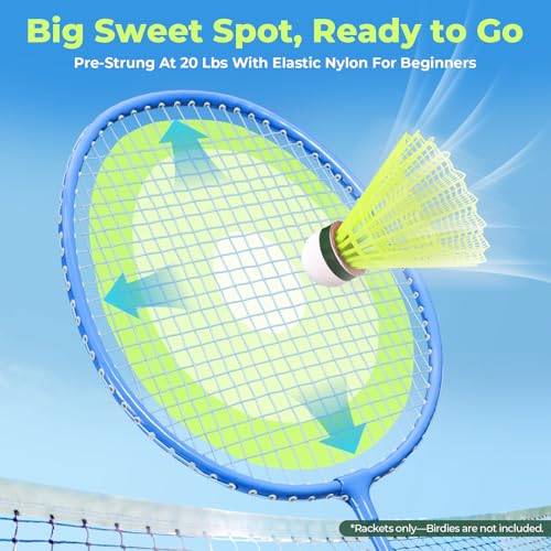 Image of AboveGenius Badminton Rackets Set of 2, Lightweight Badminton Set for Outdoor Backyard Games, Portable Racquet for Family Beginners Adults and Teens