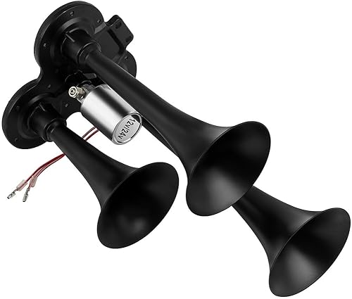 Miniatura 4 de Tren eléctrico Camión Bocina de aire 150dB 3 trompeta coche bocina de aire 12V para camiones motocicleta Pickup trenes coches barcos