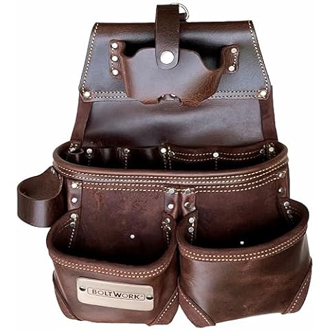 BOLTWORK Leather Tool Pouch with 10 Pockets Cover