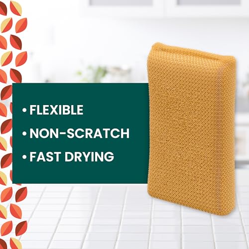 Image of Scotch-Brite Harvest Dobie Scrubbing Pads, Non-Scratch Kitchen Sponge for Cleaning Dishes, Appliances, and Bathrooms, Pumpkin Orange Dish Sponge that Dries Fast, 2-Pack