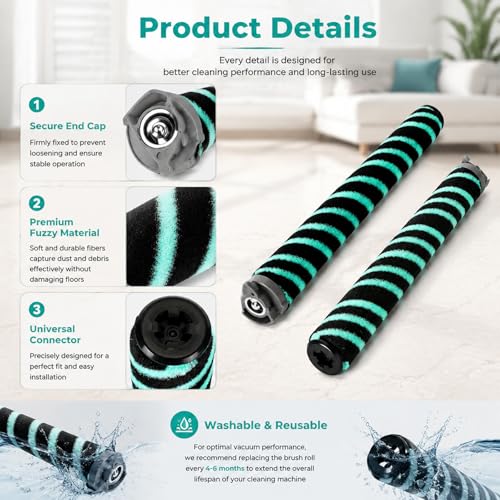 Image of AZ4002 Soft Brush Roller Replacement for Shark Detect Pro /Shark Power Detect Upright Vacuum AZ4000 AZ4002 AZ4000C, 2 Roller Brush,4 Odor Neutralizer Cartridge and 1Clening Brush