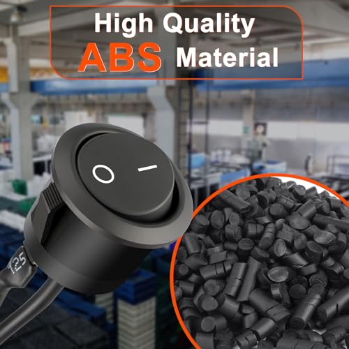 GEARZAAR 10Pcs Rocker Switch ON/Off Pre-Wired AC 6A/250V 10A/125V SPST 2 Pins 2 Position Car Boat Round Black Rocker Switch Toggle - Image 4