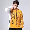 Covisoty Men‘s Hoodie Techwear Hip Hop Urban Streetwear Hoodies Print Patchwork Long Sleeve Pullover Japanese Sweatshirt Autumn Winte Yellow 2XL #2
