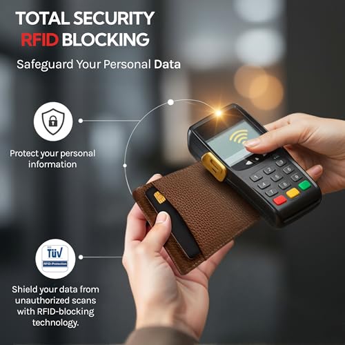 AirTag Wallet Mens Wallet with 9 Card Slots Air Tag Wallet Card Holder RFID Blocking Bifold Gifts for Men (Lychee Leather)4