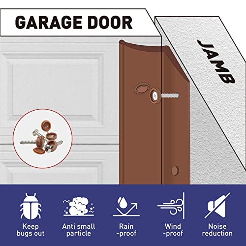 Fosluoc Garage Door Seal Top And Sides Seal Strip Brown 34 Ft Adhesive Backed Rubber Weather Stripping Replacement Weatherproofing Universal Sealing Professional. #TOP5