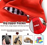 Tomkas Small Dog Sling Carrier - Zipper Pocket & Adjustable Strap - for 3-10 lbs Pets(Red)