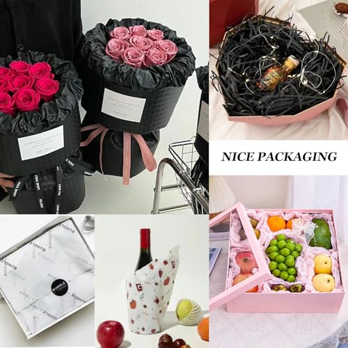 LIAPAWPAW Papel de Seda para Sacolas de Presente, Papel de Seda Azul com Lantejoulas Brilhantes para