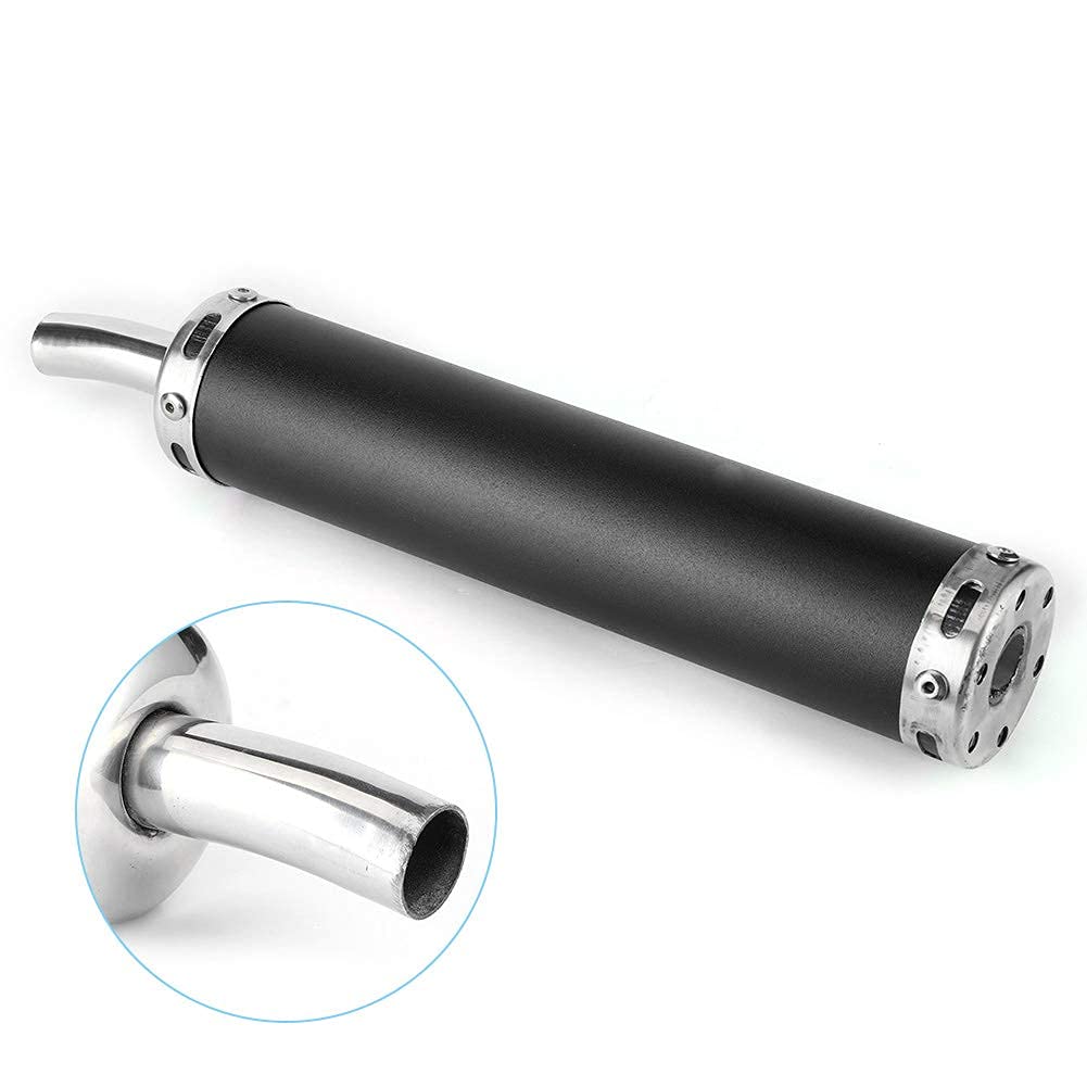 Aramox Tłumik wydechowy 20 mm (0,8 cala) Tłumik Zmodyfikowane części do motocykla 2-suwowego (czarny)