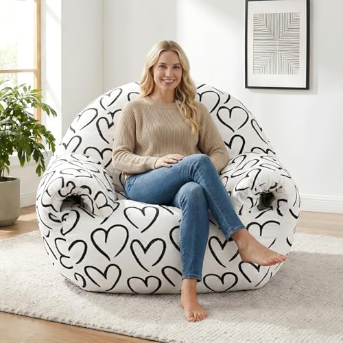 DAICO Bean Bag Chairs for Adults, Comfy Bean Bag Sofa Chair with ...