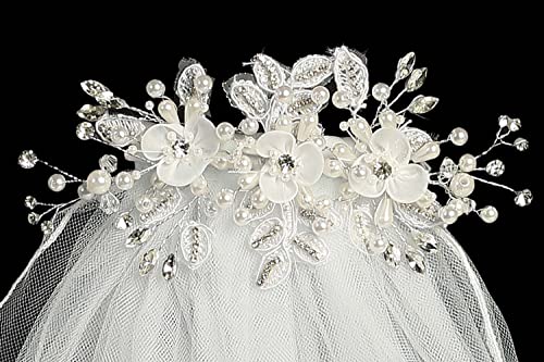 Pink Princess Holy 1st Communion Veil w/Communion Comb - First Communion Accessories for Girls Veil White - Velo para Primera Comunión4