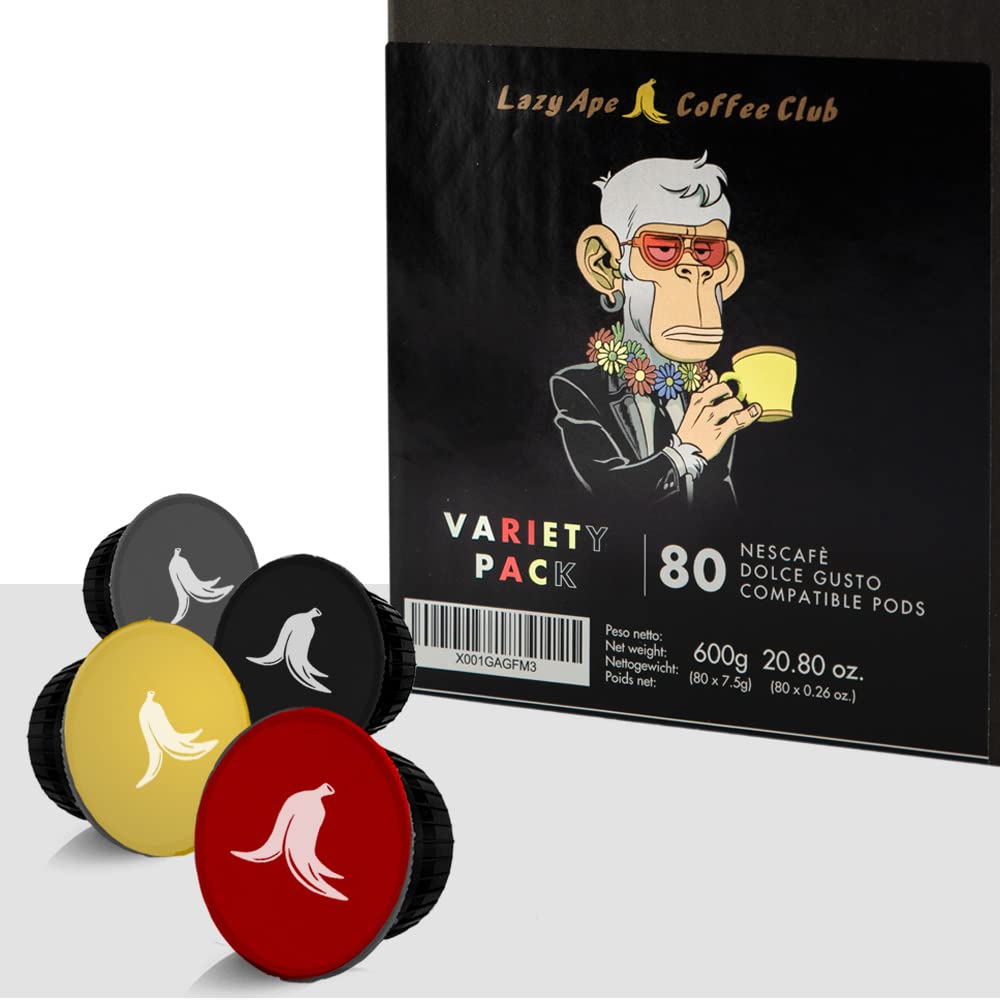 Lazy Ape Coffee Club80 Pods Compatible with Dolce Gusto®* machines | 80 Servings | VARIETY PACK