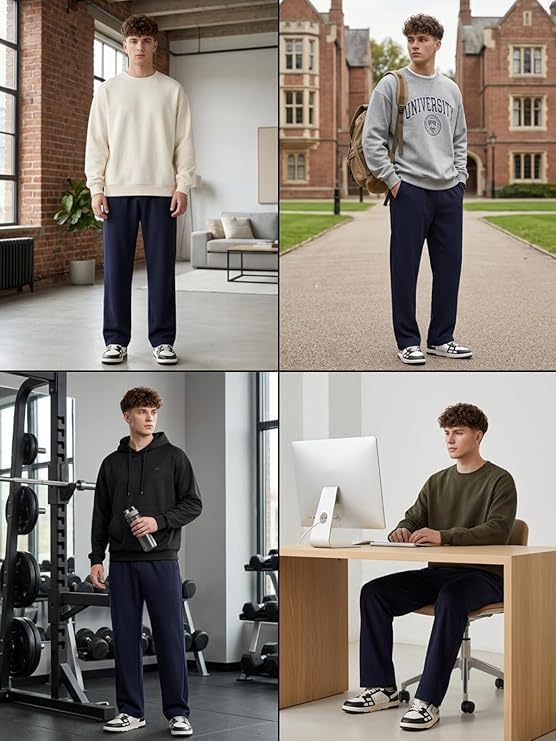 Image of GRECIILOOKS Men's Loose Mid Rise Regular | Sports Stylish Track Pant | Trouser (Available in Plus Size)