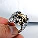 Imagen de PAURO Hombres Acero Inoxidable Angel Diablo Oro Cráneo Anillo Tamaño 19