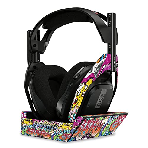 Image of MightySkins Carbon Fiber Skin Compatible With Astro A50 Wireless Headphones + Base Station (Gen 4) - Funky Graffiti | Protective, Durable Textured Carbon Fiber Finish | Easy To Apply | Made in the USA
