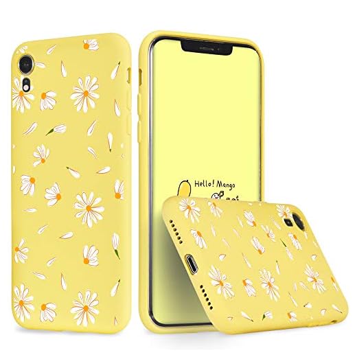 Idocrs söt tusensköna telefonskal för iPhone 6/6s/6s Plus/6 Plus/7/8 / 7Plus/X/Xs/Xs Max/XR / 11 vilda blommor klar gul silikon, Bumper case, iPhone 6 / 6s, Cute Daisy