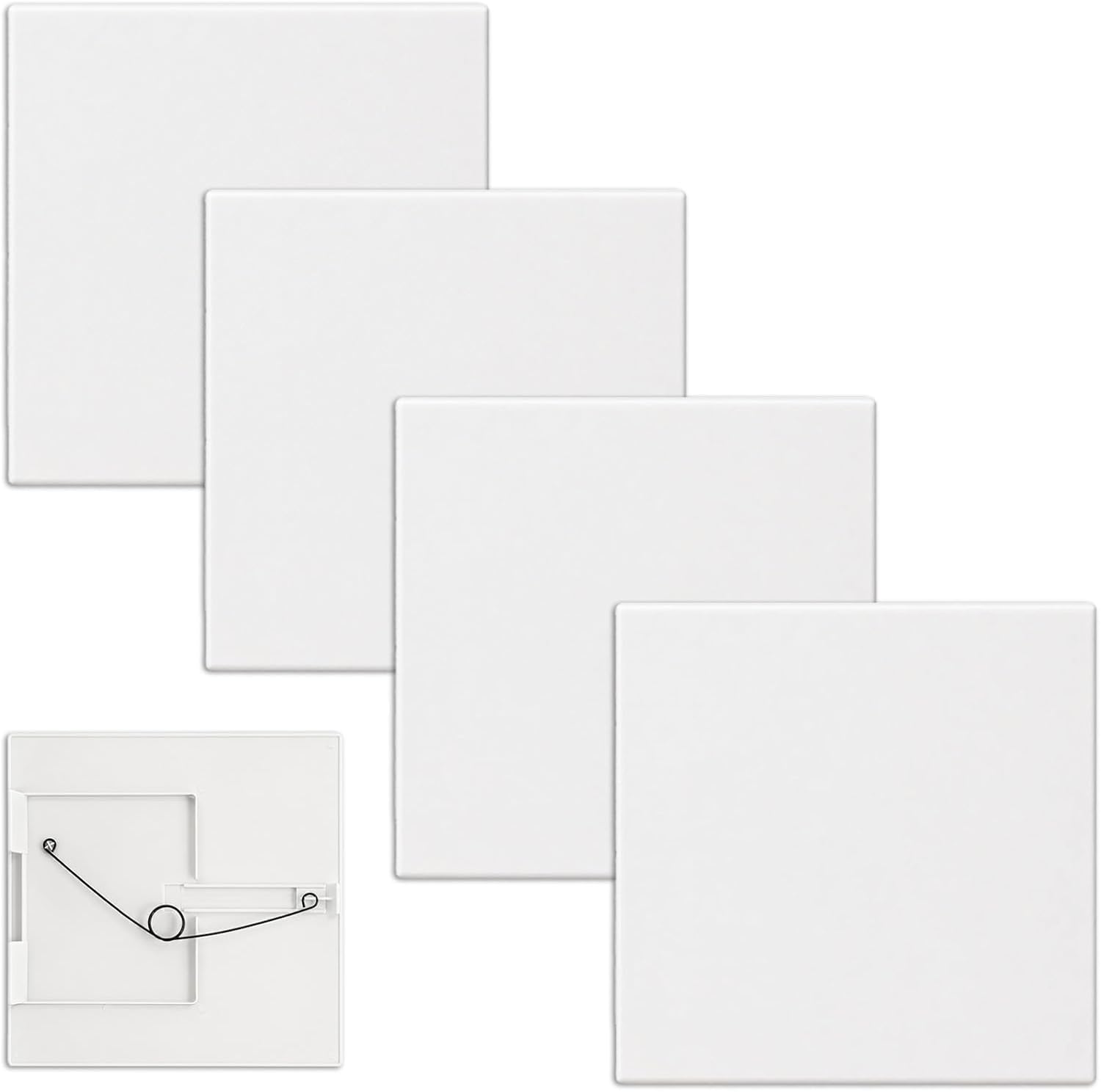 4 Pcs 12"x12" Adjustable Spring Loaded Access Panel for Drywall,Plastic Drywall Ceiling Access Panel for Plumbing,White Wall Hole Cover Plate Fits 7.5" x 8.5" to 12" x 12" Cutouts,Verify Opening Size