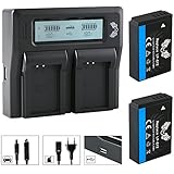 ✔ INKLUSIVE 2 AKKUS: Die High-Performance Lithium-Ionen Technologie ermöglicht eine extra starke Leistung der Akkus, ohne Memory-Effekt und frühzeitigen Kapazitätsverlust. Diese hochwertigen Akkus sind die perfekte Energiequellen für Ihren Kamera / Camcorder.