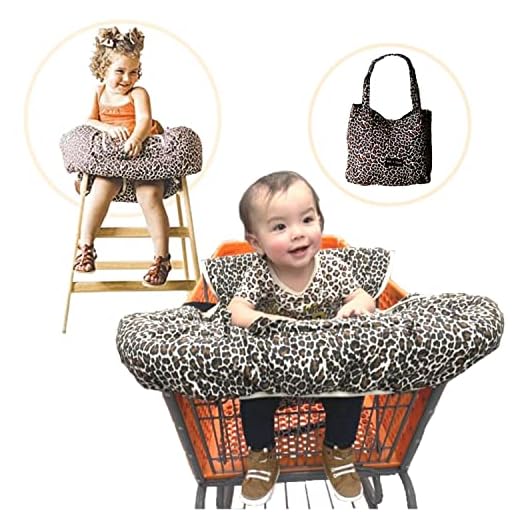 Shopping Cart Cover for Babies- Baby High Chair Cover Restaurant- Shopping Cart Covers for Baby Girl- Grocery Cart Cover for Baby- 7 in 1 Fold & Carry Compact Baby Shopping Cart Cover w/Phone Pocket