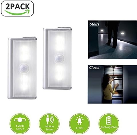 Wireless LED Task Light, Motion Sensor Night Light for Stair Steps, Hallways,Staircase, Bedroom,Bathrooms, Kitchens, Closets and Shelves - [ Cool Light, 2 Pack]