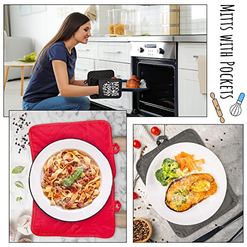 R Horse 6Pcs Pot Holder With Pocket Funny Bake Pocket Potholders Heat Resistant Oven Mitts Machine Washable Kitchen Hot Pads With Hanging Loop Cookie Bag For Teacher Appreciation Gift 7''X 9'' #TOP7