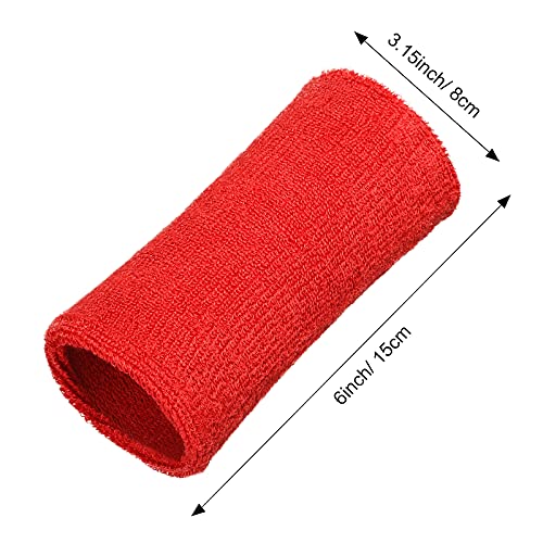 Image of WILLBOND 6 Inch Wrist Sweat Bands for Men Women Tennis Elastic Athletic Long Sweatband Wrist Absorbent for Basketball Tennis Running Outdoor Activity