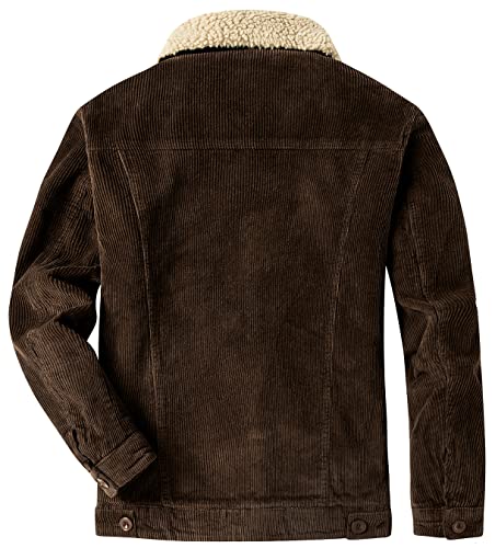 EXEKE Men's Corduroy Jacket Sherpa Lined Trucker Jacket Thickened Thermal Winter Jacket2