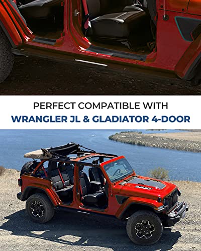 image for QMPARTS Door Sill Guards Kit for Gladiator JT Wrangler JL 4 Doors 2018