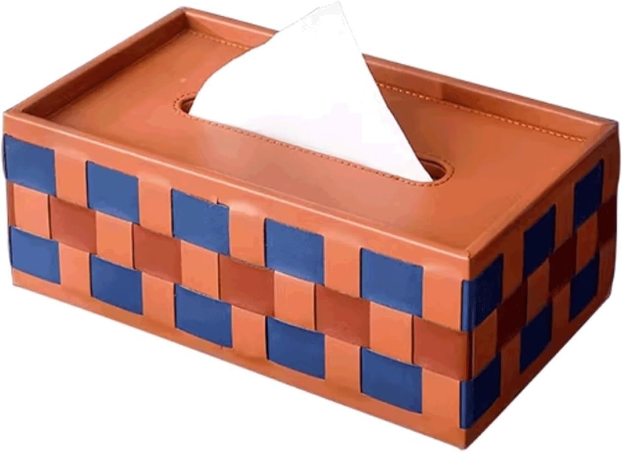 Leather Rectangle Tissue Box Cover Napkin Dispenser 24x14x9.5cm