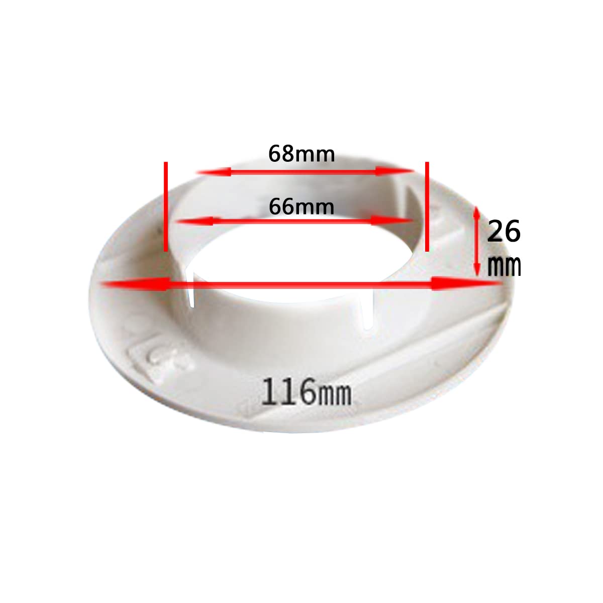 Unifizz ABS Pipe Collar, 68x26mm Snap-in Valve Tall Hole Cover Tap, White, 2PCS, 68mmx26mm - Image 2