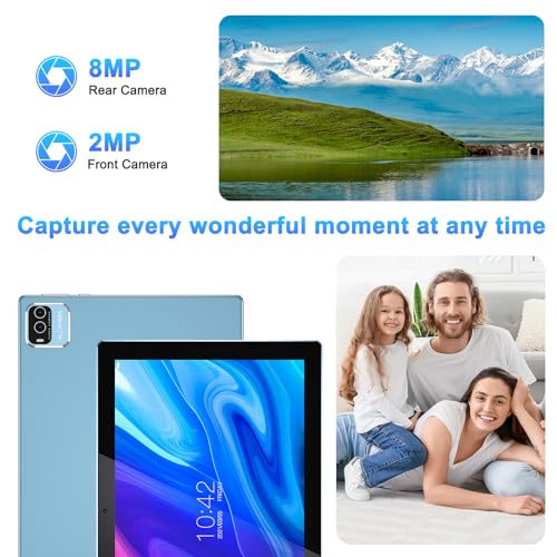 Image of 10 Inch Tablet Android Tablets 64GB 12GB RAM 10 inch Android Tablet Supports 1TB Expansion Dual Camera 6000mAh Long-lasting battery WiFi-6 Tableta 2 IN 1 Tablets with Bluetooth Mouse Case Stylus Keyboard