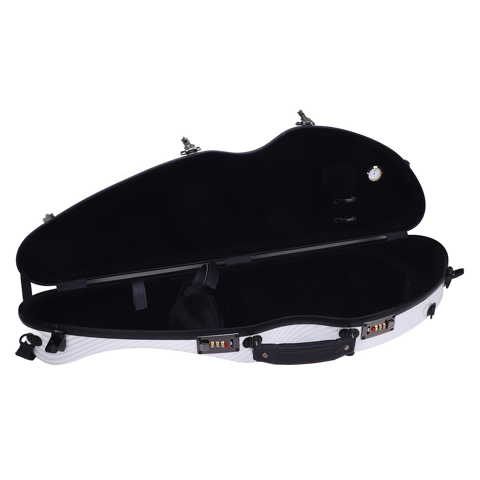 RiToEasysports Custodia Rigida per Violino Custodia Protettiva Leggera in Fibra di Carbonio con Igrometro e Lucchetto a Combinazione per Violini Musicisti Studenti 4/4 3/1/2 1/8