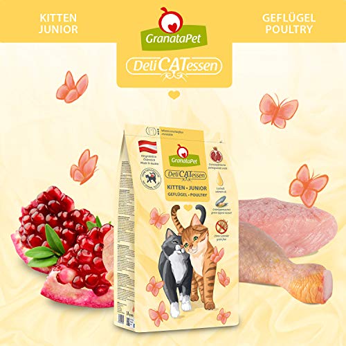 GranataPet DeliCatessen Kitten / Junior Geflügel, Trockenfutter für Katzen, schmackhaftes Katzenfutter, Alleinfuttermittel ohne Getreide & ohne Zuckerzusätze, 1,8 kg