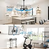 PERLESMITH Ceiling TV Bracket - Adjustable Swivel Ceiling Mount for Most 26-65 inch TVs, Full Motion Ceiling TV Mount, Supports up to 50kg, Max VESA 400x400mm, PSCM2-E - Image 4