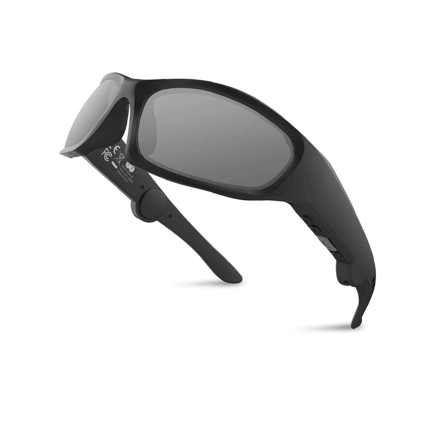 5CB Wind- and Sandproof Bluetooth Sunglasses Audio glasses smart Sports glass with Bluetooth Headphones UV400, Black Lens, F-black-image-22