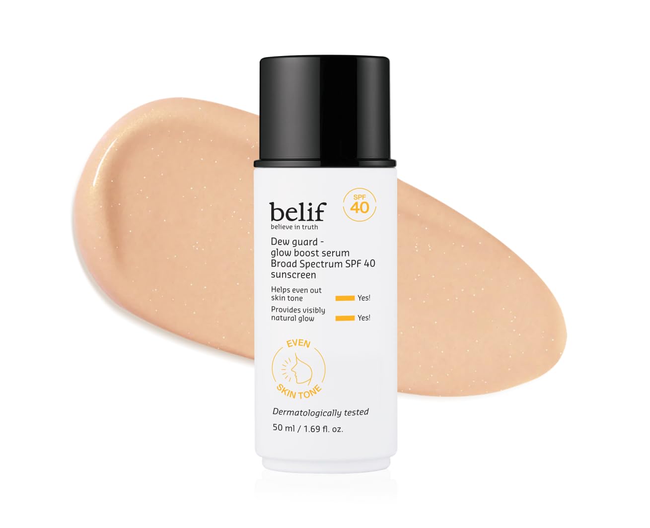 belif Dew Guard Vitamin C Glow Tint SPF 40 - Niacinamide Hyaluronic Acid Glow Booster Serum UVA UVB
